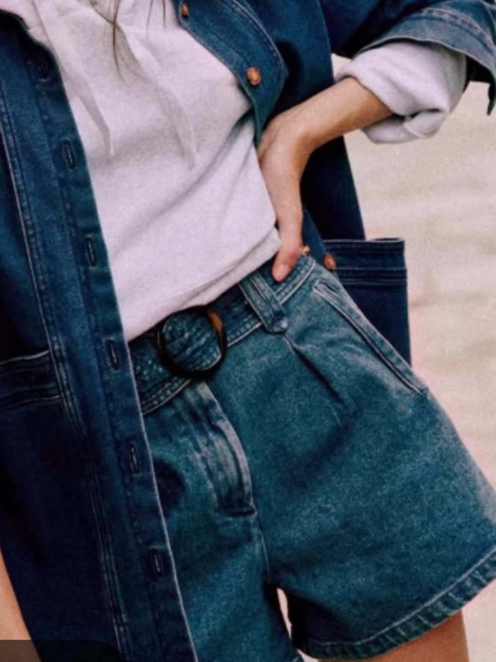 Sezane Deia Denim Shorts